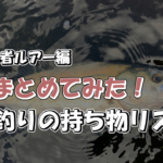 【初心者ルアー編】まとめてみた！釣りに行く際の持ち物